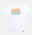 flat view of white crew tee with endless summer design