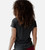 back view of model wearing charcoal heather crew tee