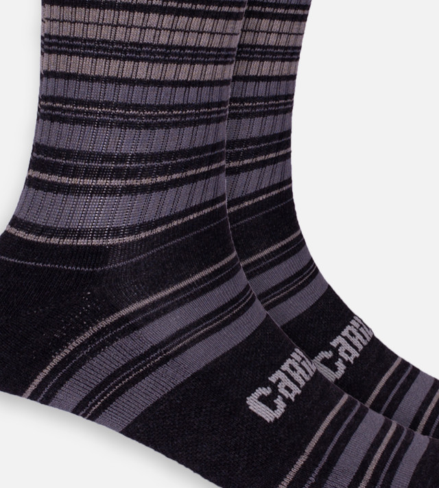 Bamboo Crew Socks - Black Stripes