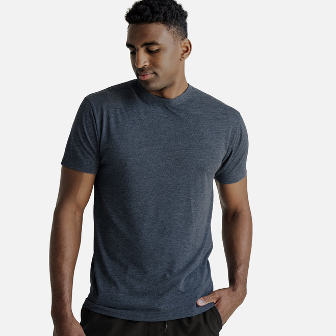 Cariloha Men's Bamboo Crew Tee - Midnight Tide Heather