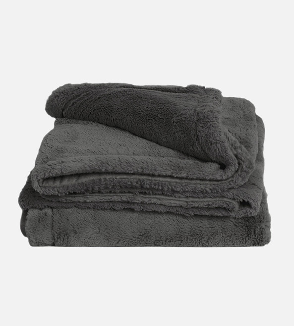 folded onyx plush throw