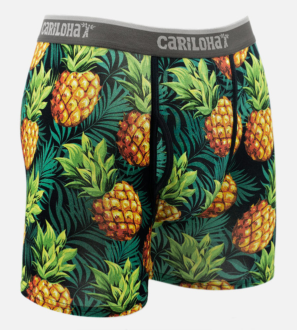 front view of pineapple printed boxers