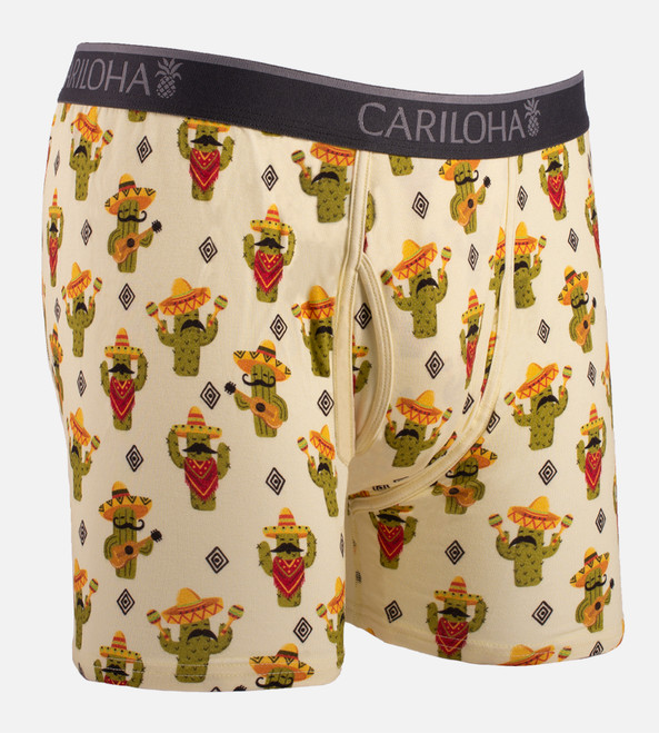 front view of boxers with cactus print