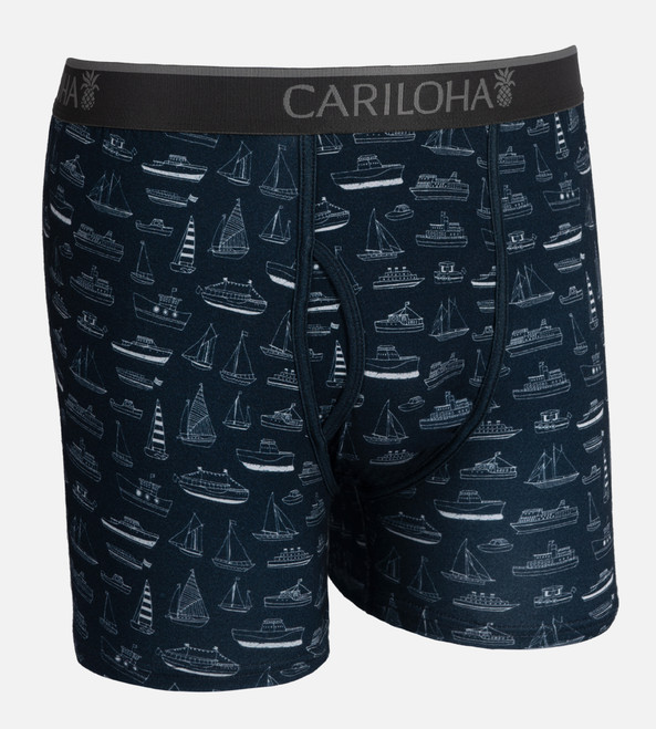 front view of nautical navy boxers