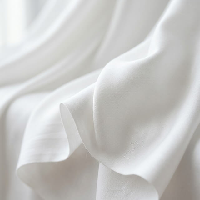 Macro detail of luxurious white bamboo fabric