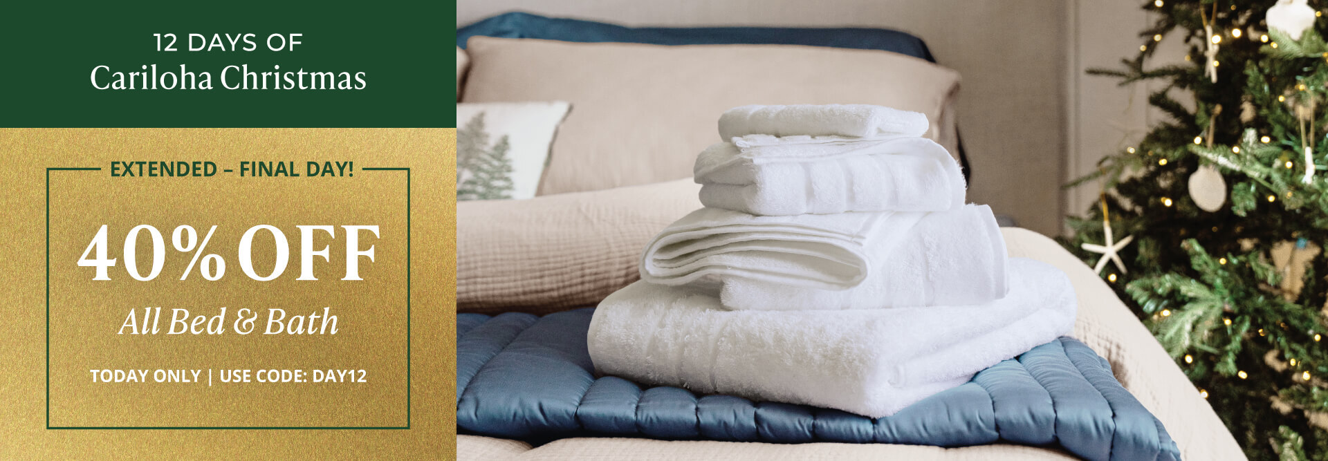 40% off all bed and bath. Today only. Code: day:12. Shop now
