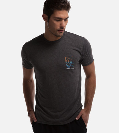 Bamboo Comfort Crew Tee - Water, Waves and Sun - Charcoal