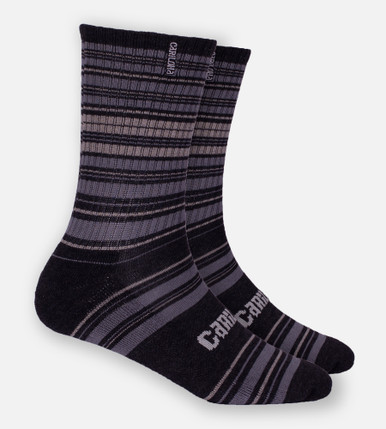 Bamboo Crew Socks - Black Stripes