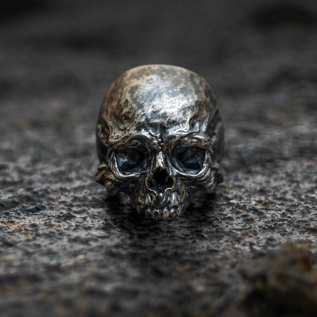 High Profile Human Skull Ring | Edge Of Dreaming