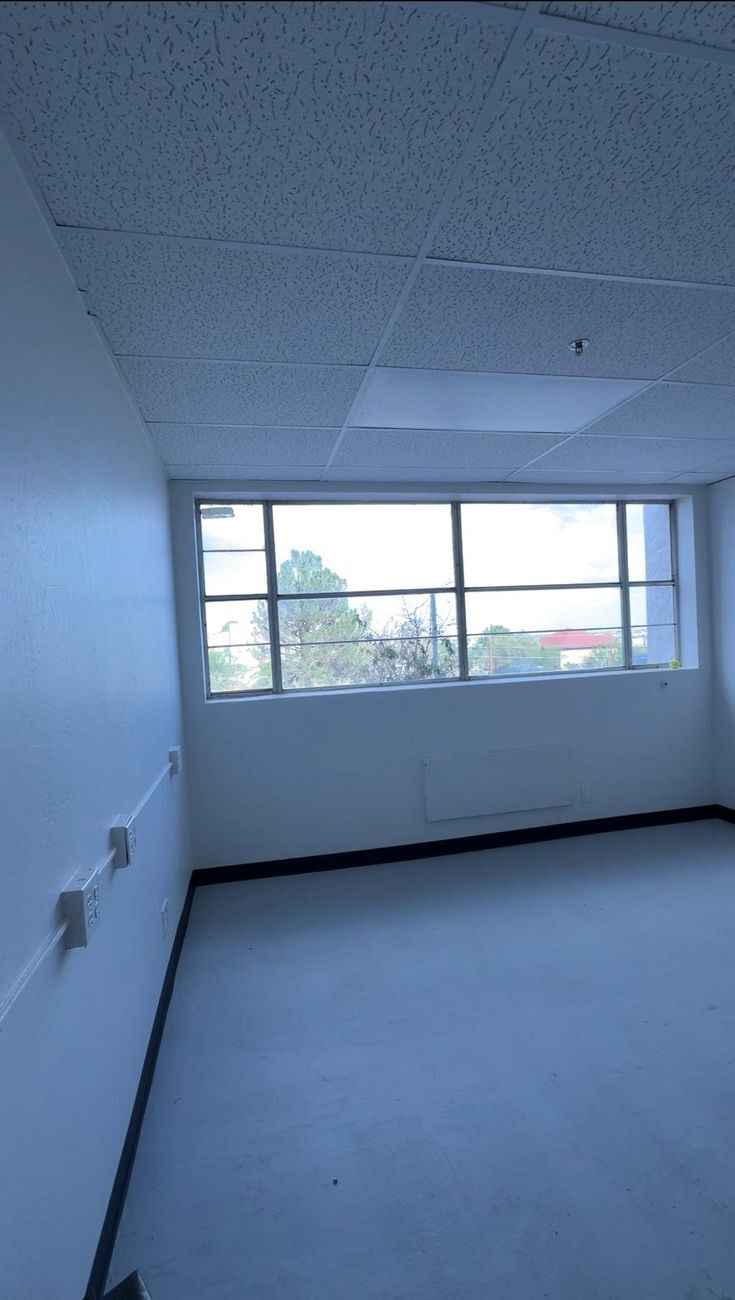 Bright office with mountain views