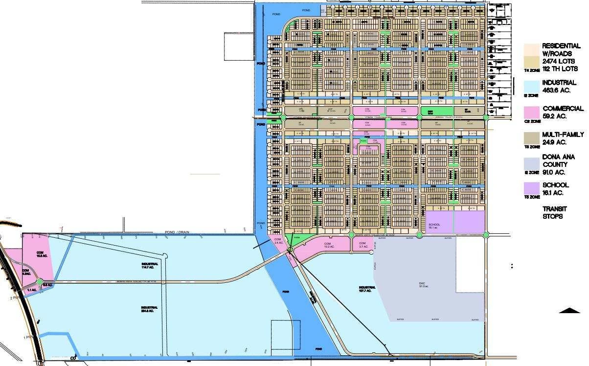 Preliminary master plan of Rancho Monte Vista in Chaparral, New Mexico