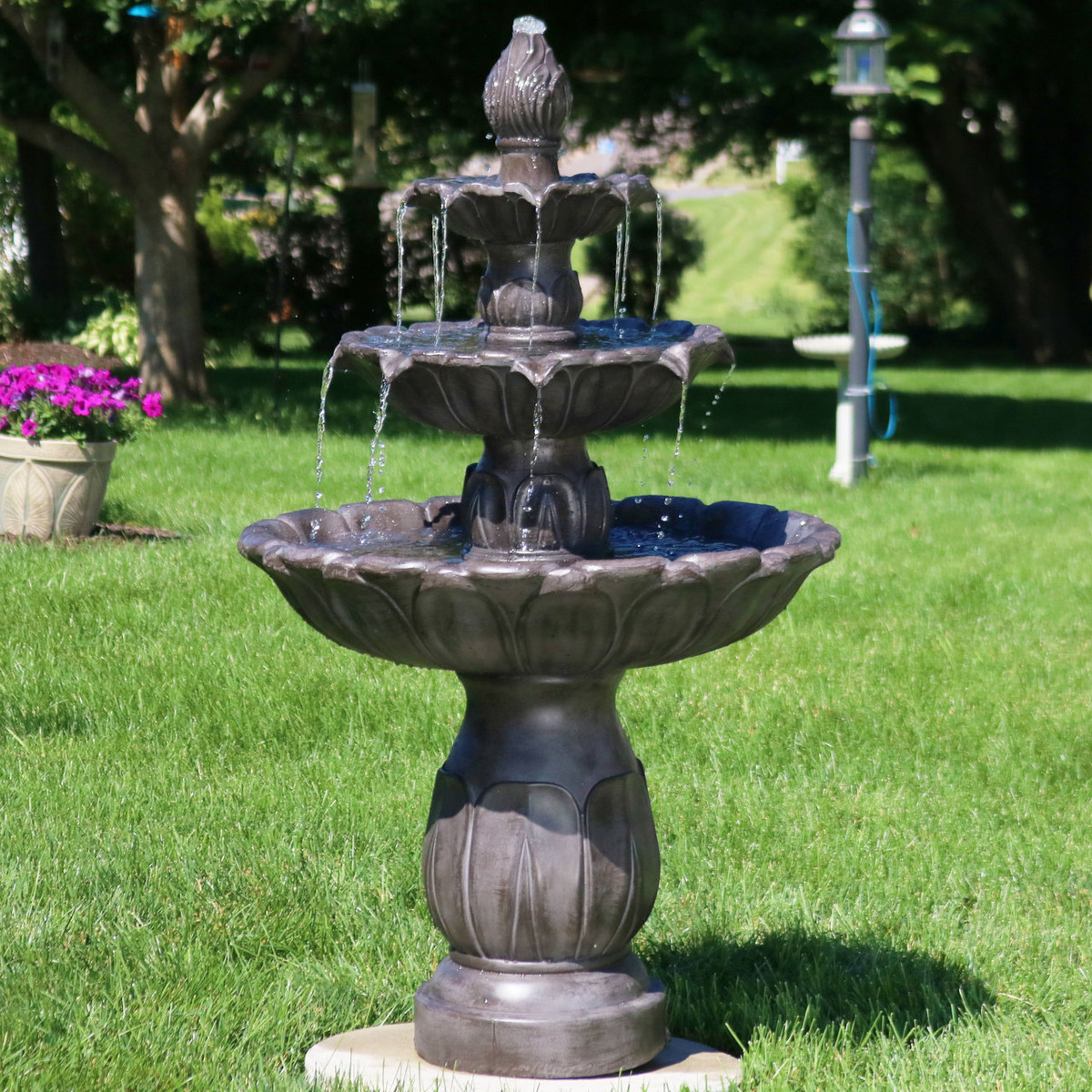 three tier longvue fountain fountains outdoor, water fountains on alpine valencia 3 tiered outdoor fountain
