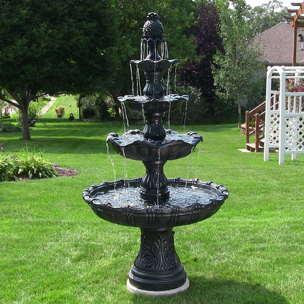 Grand Courtyard Outdoor Fountain, Black