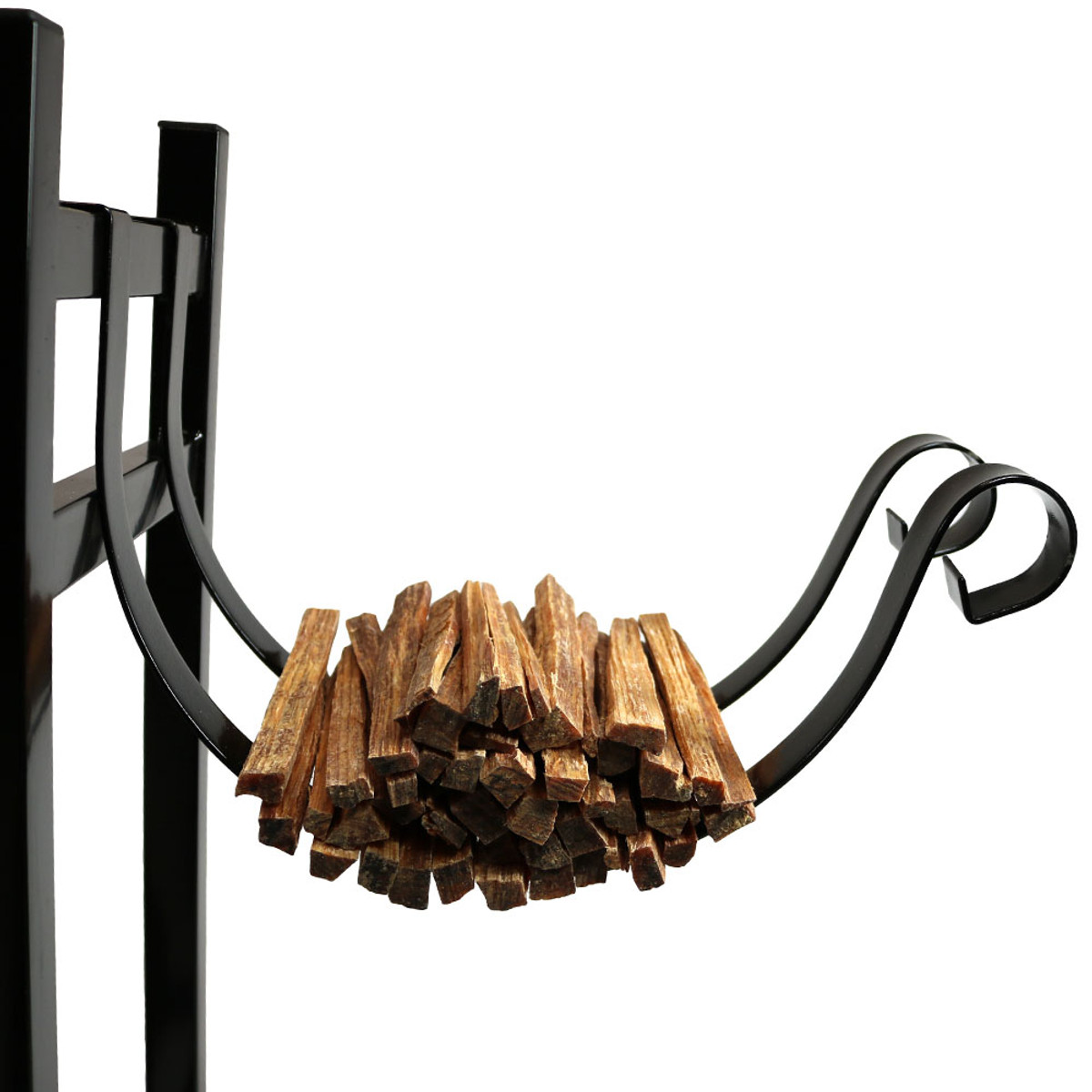 Sunnydaze 33 Inch Firewood Log Rack With Kindling Holder Fire Pits
