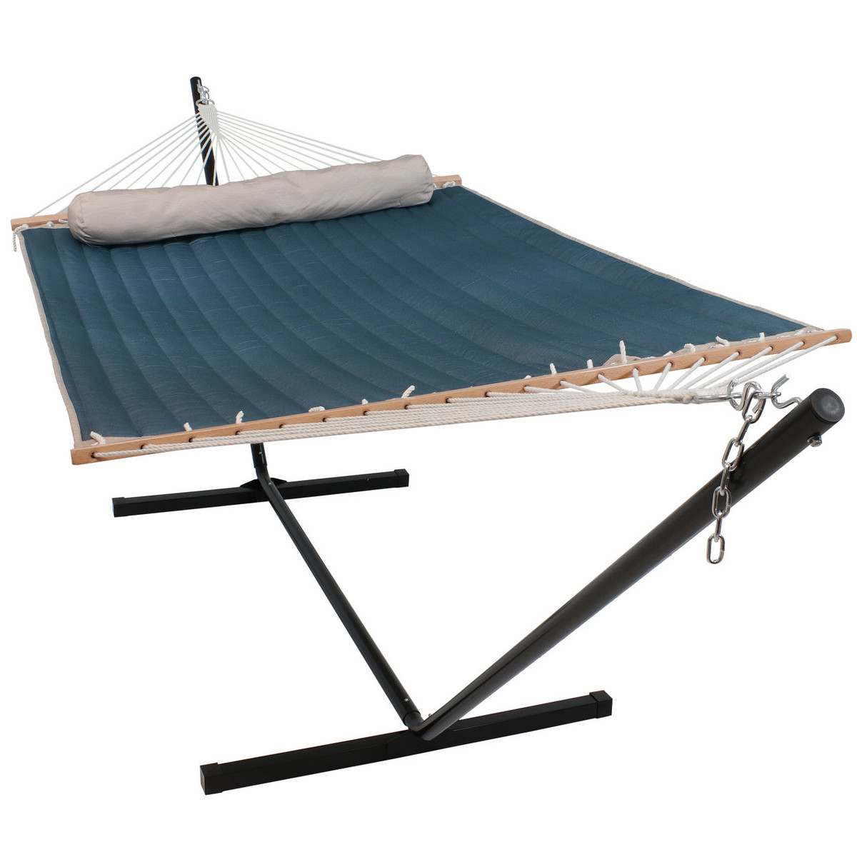 Sunnydaze 2 Person Hammock With Spreader Bars Pillow