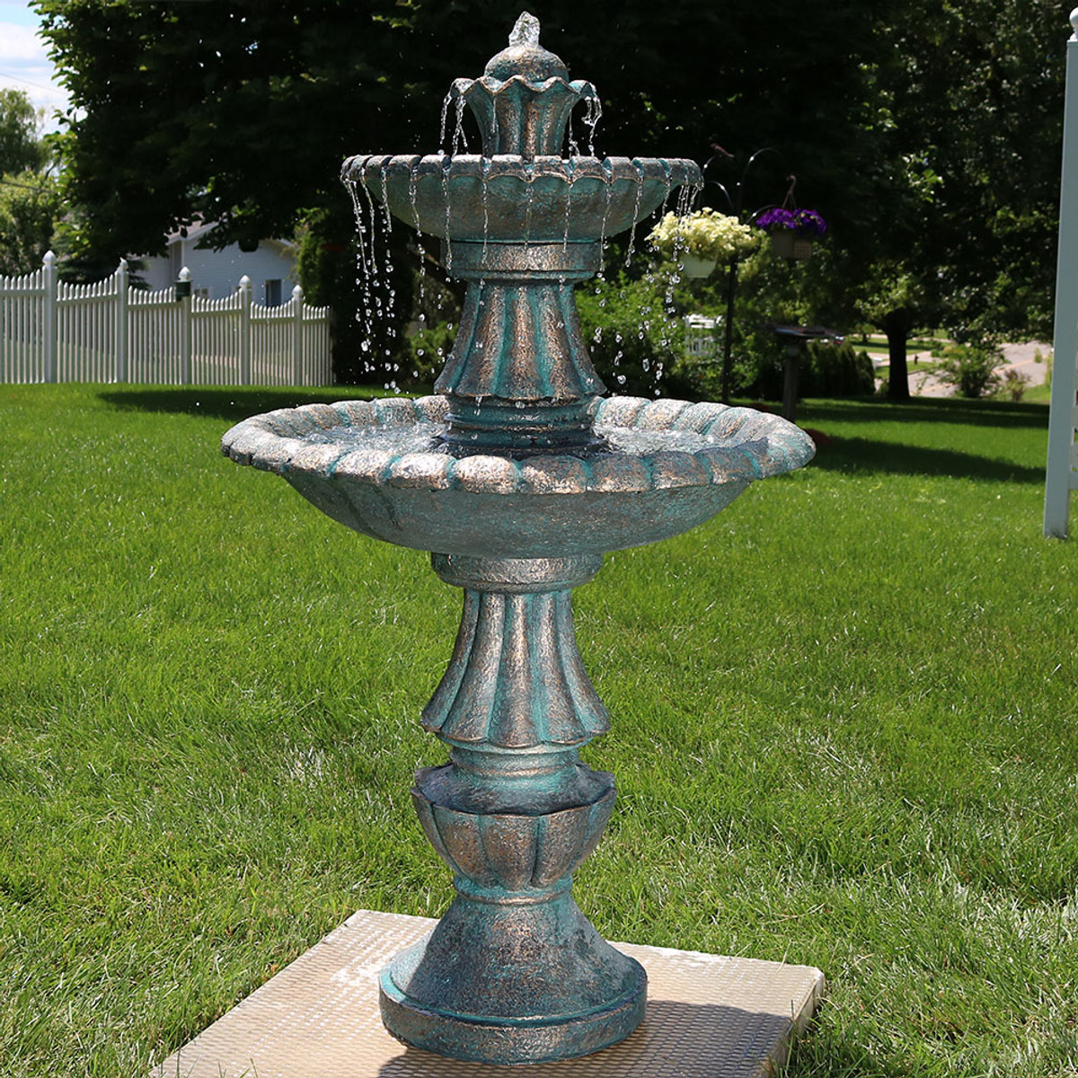 Sunnydaze 41" Nouveau Tiered Garden Water Fountain | Water ...