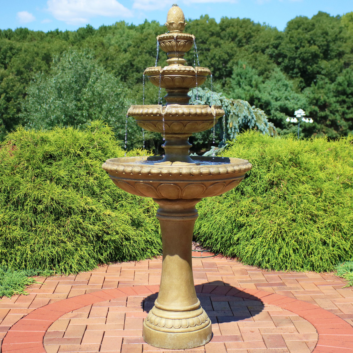 Sunnydaze 4Tier Eggshell Outdoor Water Fountain, 65 Inch Tall, Perfect