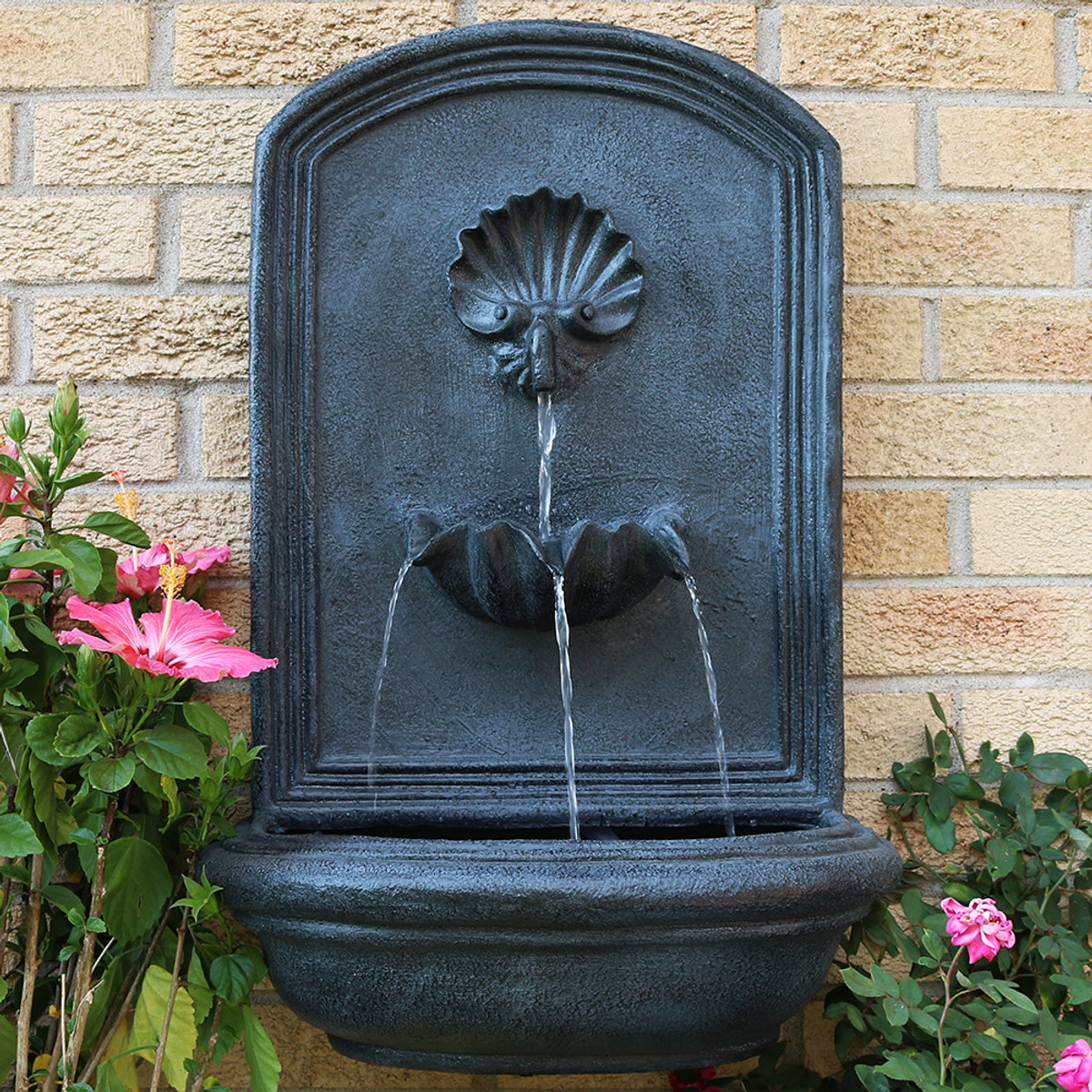 Florentine Stone Finish 27 Inch Sunnydaze Florence Outdoor Wall