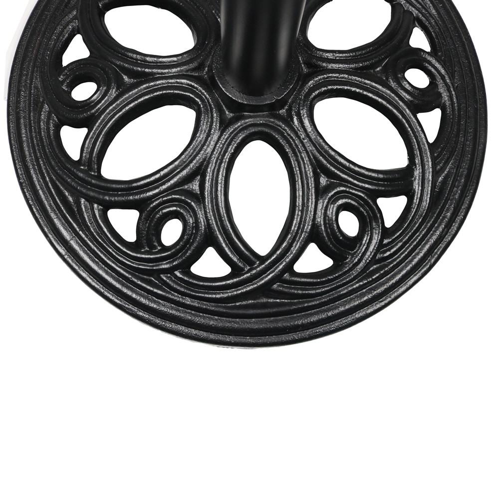 Outdoor Heavy Duty Cast Iron Umbrella Holder 18 Inch Decorative Design Sunnydaze Patio Umbrella Base Stand Black Patio Furniture Accessories Umbrellas Shade