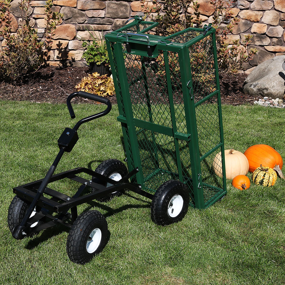 Sunnydaze HeavyDuty Steel Dump Utility Garden Cart