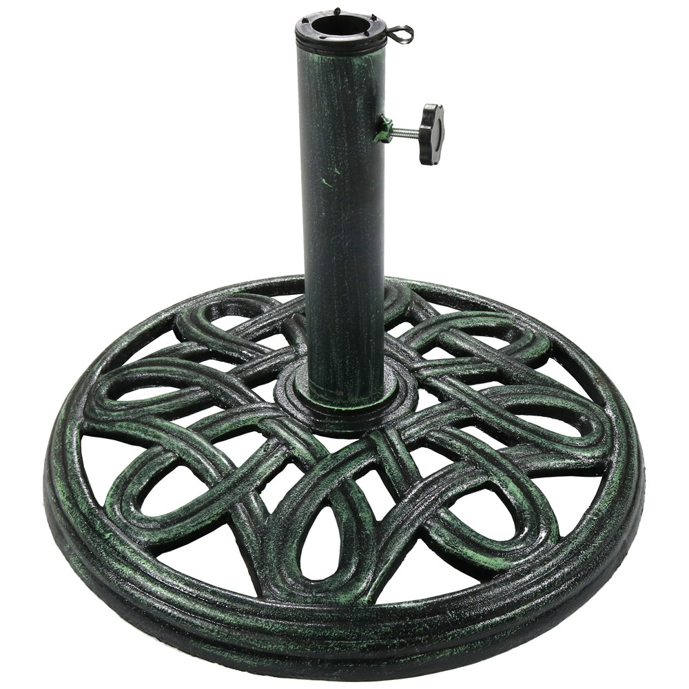 Sunnydaze Round Cast Iron Outdoor Patio Umbrella Base Stand 17 Inch