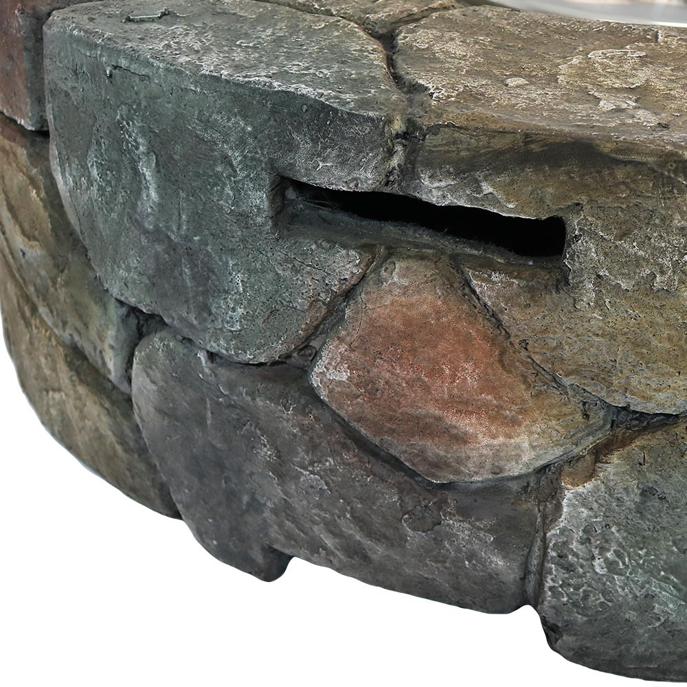 Sunnydaze Outdoor 30-Inch Cast Stone Propane Gas Fire Pit ...