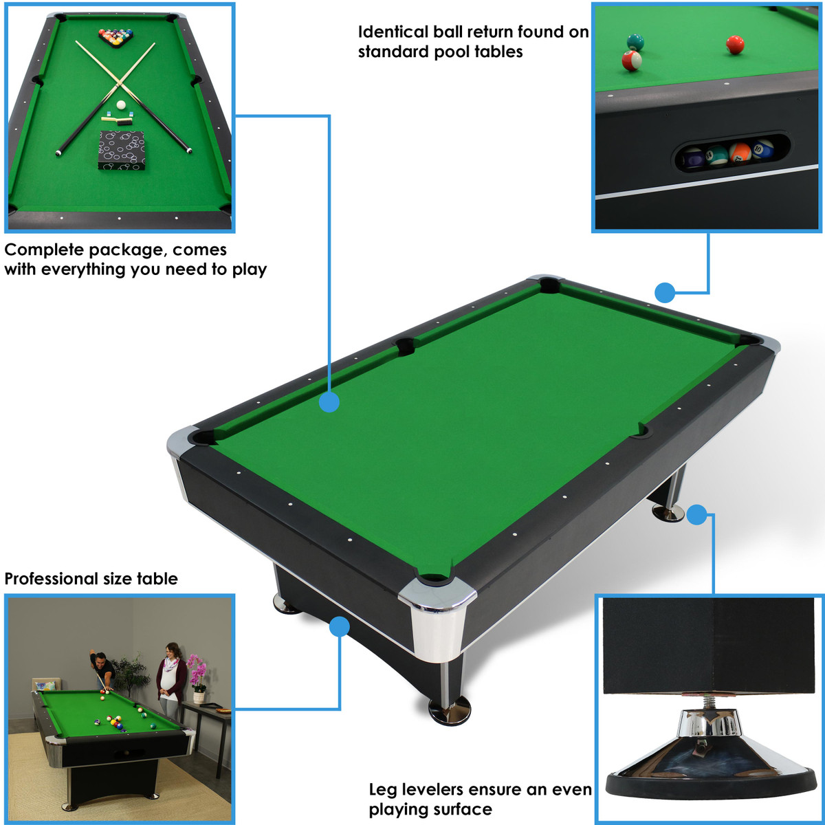 Sunnydaze 8 Foot Billiard Pool Table With Game Accessories