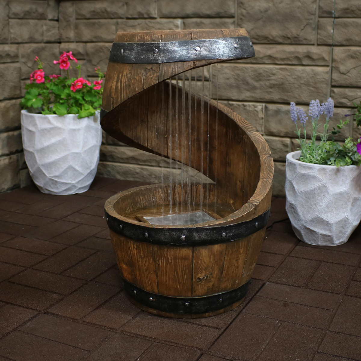 Sunnydaze Spiraling Barrel Outdoor 