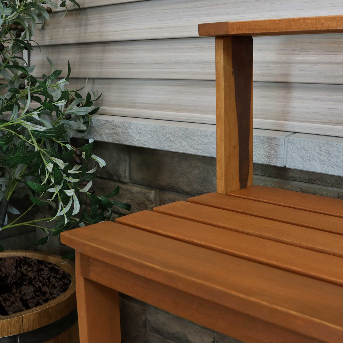 Sunnydaze Meranti Wood Outdoor Potting Bench With Teak Oil Finish 42 Inch