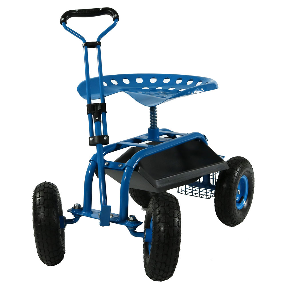 Sunnydaze Rolling Garden Cart on Wheels with Handle