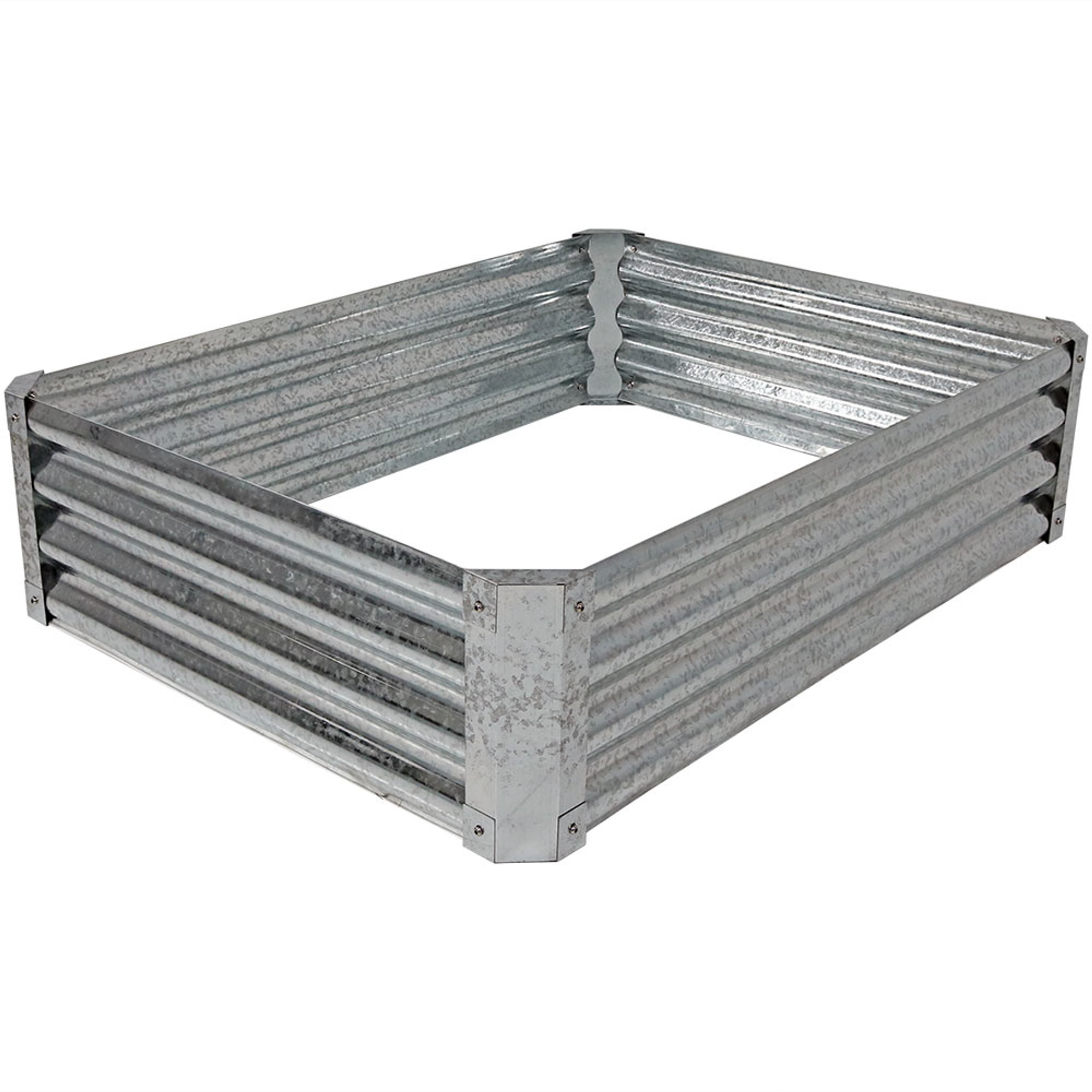 Sunnydaze Galvanized Steel Raised Garden Bed Kit