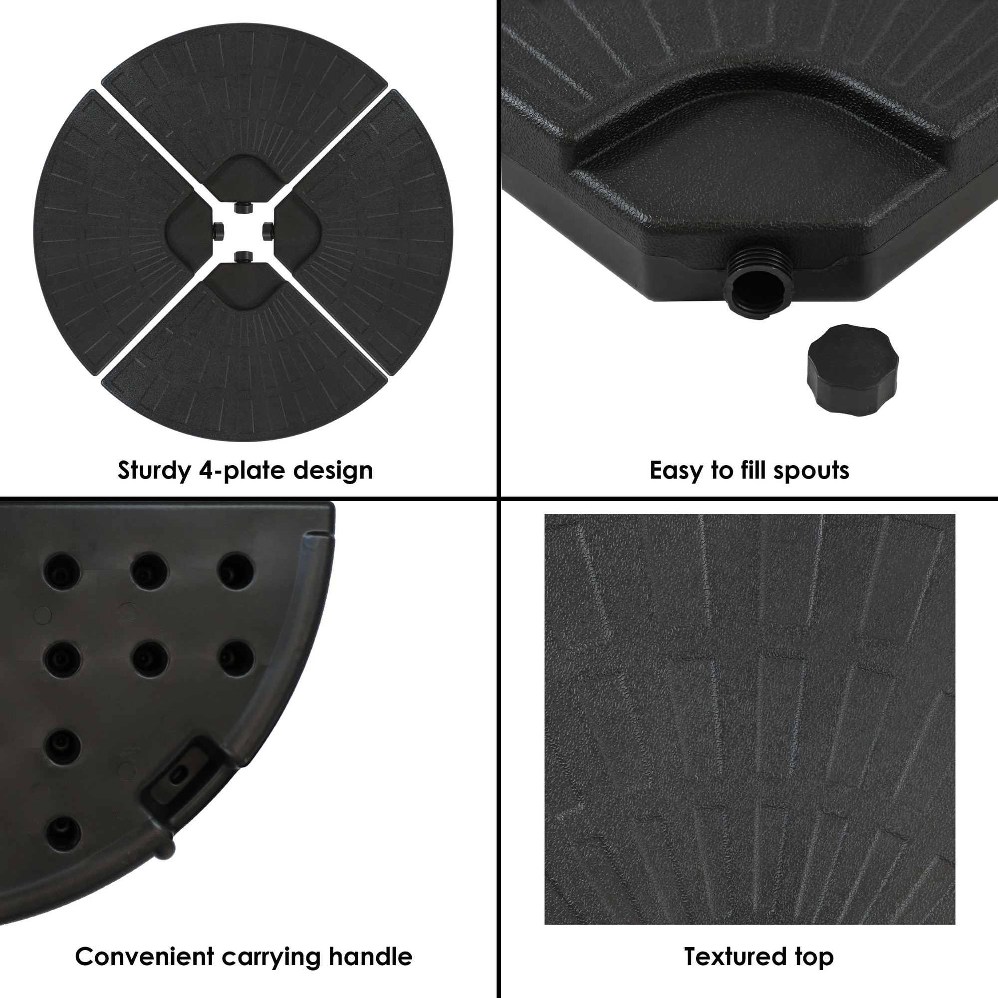 Sunnydaze HeavyDuty Cantilever Offset Patio Umbrella Base Plate