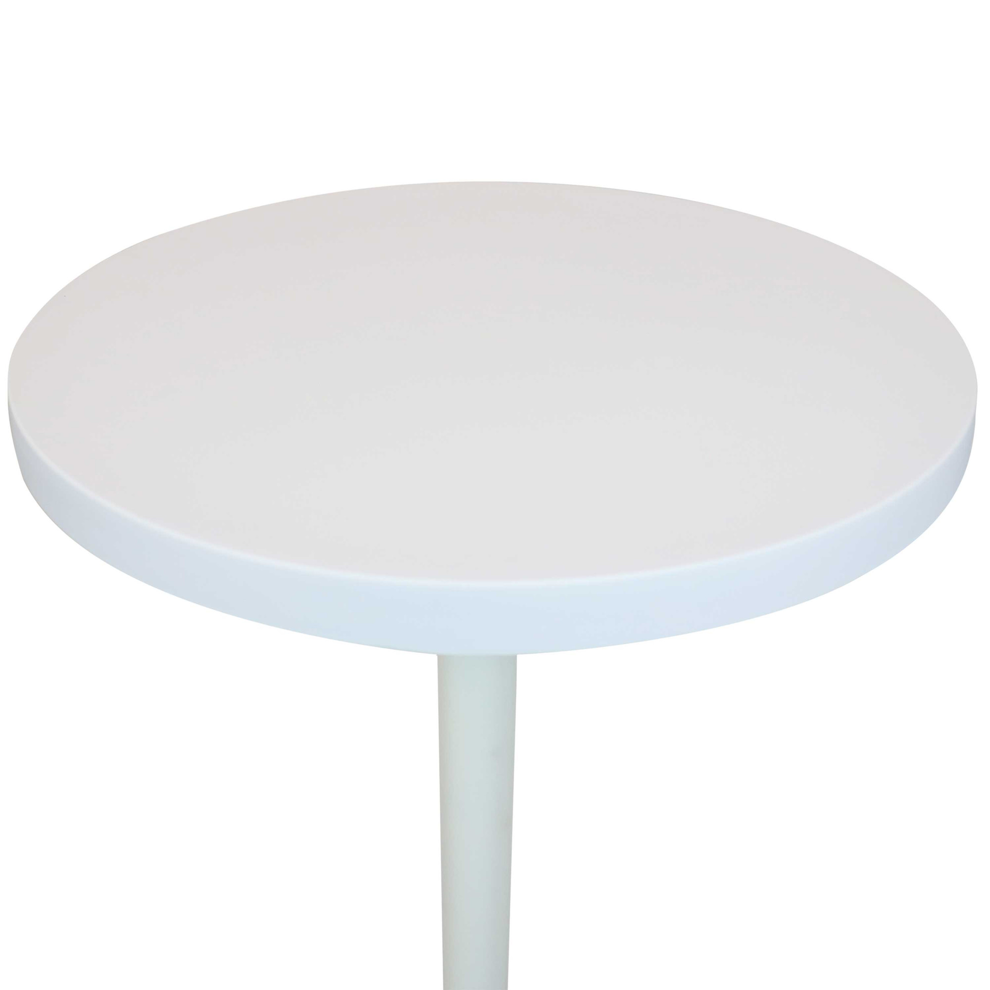 Sunnydaze AllWeather Round Plastic Patio Bar Table Foldable Design White 28Inch