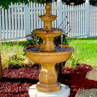 Sunnydaze Tropical 3-Tier Garden Water Fountain, 40 Inch Tall