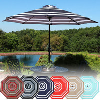 Sunnydaze Striped Aluminum Patio Umbrella 9