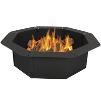 Sunnydaze Octagon Heavy Duty Steel Fire Pit Ring Liner Diy Fire Pit 2 2 Mm Thick Steel 30 Inch Inside Diameter