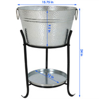 Sunnydaze Ice Bucket Drink Cooler with Stand and Tray Dimensions