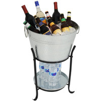Sunnydaze Ice Bucket Drink Cooler with Stand and Tray