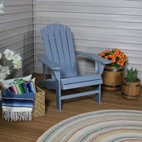 Coastal Bliss Outdoor Wooden Adirondack Patio Chair, Gray