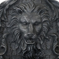 Sunnydaze Stoic Courage Lion Head Outdoor Solar Wall Water