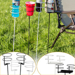 Sunnydaze Black and White Heavy Duty Outdoor Drink Holders