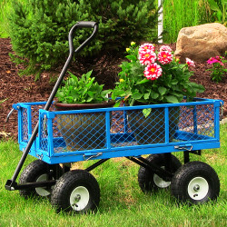 Blue Garden Cart Outdoors