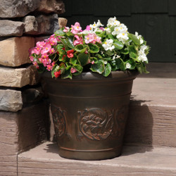 Arabella Rust 16-Inch Diameter Indoor/Outdoor Planter