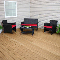 Arklow 4-Piece Rattan Outdoor Patio Furniture Set with Cushions