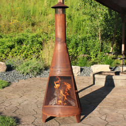 Rustic Outdoor Wood-Burning Backyard Chiminea Fire Pit