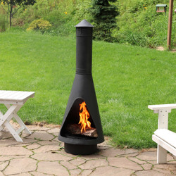Open Access Outdoor Wood Burning Steel Chiminea