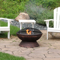 Chalice Steel Outdoor Wood Burning Fire Pit with Copper Finish