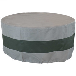 Sunnydaze Round 2-Tone Outdoor Fire Pit Cover - Gray/Green Stripe - 30" Diameter
