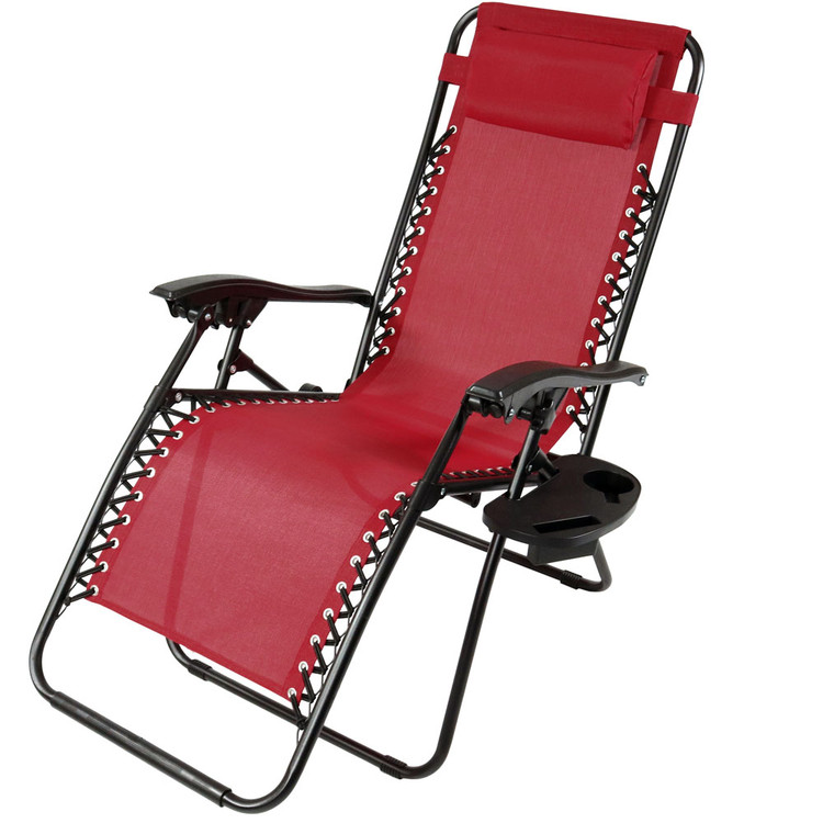 Sunnydaze Zero Gravity Chair with Pillow and Cup Holder