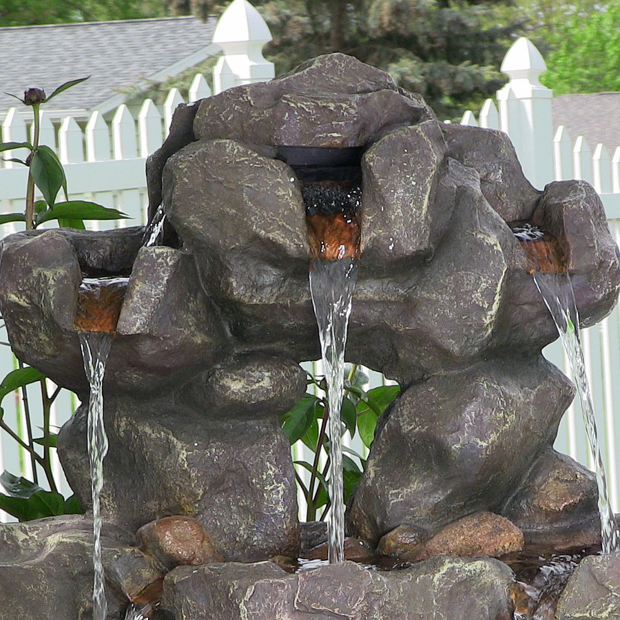 Sunnydaze Layered Rock Waterfall Outdoor Fountain